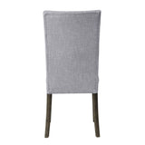 Grey and Grey Oak Side Chair with Button Tufted B062P182719