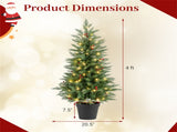2 Pcs 4FT LED Trees Christmas with Timer and 15 Red Berry Clusters, Easy Assembl 70213027
