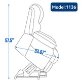 ZUN 23" Seat Width and High Back Large Size Beige Chenille Power Lift Recliner Chair with 8-Point 22233917