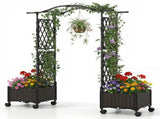5 FT Self-Watering Vertical Raised Garden Bed with Trellis & Lockable Wheels, 2 Configurations 96779030