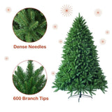5FT Artificial Green Christmas Tree - 600 Realistic PVC Tips, Hinged Design, Sturdy Metal Stand 67073988