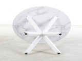 42.1"WHITE Table cross leg Mid-century Dining Table for 4-6 people With Round Mdf Table Top, W234P363951