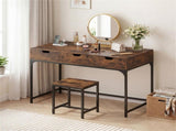 43.5" Home Office Desk with Built-in Charging Station & 3 Drawers Hidden Compartment 65126264