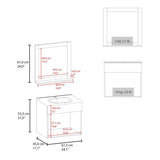 Slater Floating Bathroom Vanity Set with Sink, Two-Door Cabinet, and Mirror,Wengue B128P314806