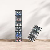 6-Piece Medium Black Plastic Mesh Shoe Box Set - 33x23x14cm, Modular Design for Home Storage 80828150