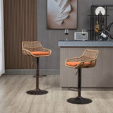 ZUN COOLMORE Modern Swivel Bar Stools Set of 2 Adjustable Counter Height Chairs with Footrest for W39594824