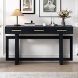 U_STYLE Elegant Console Table with Three Drawers, Extra Long Entryway Table for Entryway, Hallway, N711P175776B