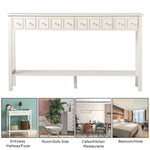 ZUN [Replace code:71522742]Long Console Table Entryway Table with Different Size Drawers and Bottom 79017046