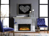 Noralie Mirrored & Faux Diamonds Fireplace B2726P445771