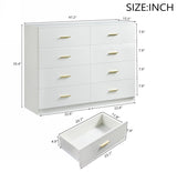 Modern White 8-Drawer Dresser for Bedroom - Ample Storage Wide Chest of Drawers, Sturdy & Safe W1785P201163