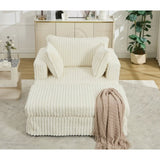 47.7'' Oversized Corduroy Chaise Longue with Ottoman, Deep Seat Reclining Chair Sofa, W1628P206066