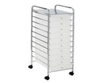 10-Drawer Multi-Color Rolling Craft Cart, Clear/Chrome 05388608