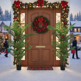 2 PCS Set 5.2ft Artificial Trees Faux Tropical Potted Plants Areca Palm Tree for Christmas Indoor 98380593