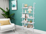 5-Shelf Wood Ladder Bookcase with Metal Frame, Industrial 5-Tier Modern Ladder Shelf Wood 70392764