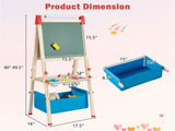 3-in-1 Wooden Kid's Easel NaturalBlue, Magnetic Chalkboard/Whiteboard 60 Accessories 76193261