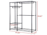 4 Tiers Clothing Storage Rack Black 68989298