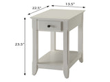 White Accent Table with Bottom Shelf B062P181379
