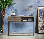 ZUN ACME Galeno Writing Desk, Rustic Oak & Black Finish OF00320