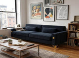 FX-P18-BKLuxury Velvet Sofa with Gold Accents - Modern 3-Seat Couch with Plush Cushions, W57649846