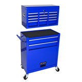 High Capacity Rolling Tool Chest with Wheels and Drawers, 8-Drawer Tool Storage Cabinet--BLUE W110243191
