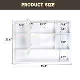 Aluminium Medicine Cabinet Mirror, 35 x 28 Inches Medicine Cabinet with 3 Colors LED Light and W2700P269439