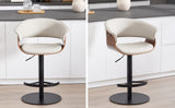 Faux Leather Wooden Adjustable Bar Stools, 360 Degree Swivel Bar Chair with Backs,Bar height Couner W2195P414780