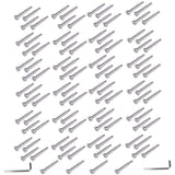 100Pcs Polished Stainless Steel Screw Fastener Kit Fits for 3/16 Inch Wire Rope Cables 25129886