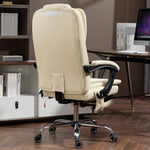 ZUN Massage Office Chair with Heat, Footrest, Beige W2069P174877