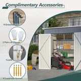 6'x4' Outdoor Metal Storage Shed for Garden Tools Lockable Door W2505P197225