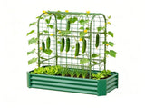 2-in-1 Raised Garden Bed with Trellis - 59" Tall Arch Planter Box for Climbing Plants, Outdoor 75026103