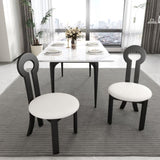 Vintage Rubber Solid Wood Dining Chair, Sheep Plush Dining Chair, Armless Dining Chair, Suitable For W1535P281504
