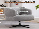 Cuddle-style leisure swivel sofa chair, suitable for balconies, studies and living rooms, grey W3248P354261