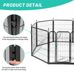 ZUN Dog Playpen Pet Dog Fence, 32" Height 8 Panels Metal Dog Pen, Outdoor Exercise Pen with Door for RV, 30119568