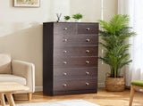 6-Tier 7-Drawer Cabinet with Matte Gold Handles Particleboard Melamine-Coated Storage Cabinet 49539808