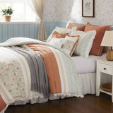 9 Piece Cotton Percale Comforter Set Coral Queen B03596894