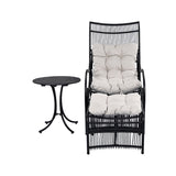 3 Pieces Wicker Outdoor Patio Furniture Set with Lounge Chair, Balcony Chairs Table Set with N780P209442B