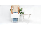 Modern Indoor Folding Tray Table Set of 2, White Finish, Solid Rubberwood, 19 x 14.5 x 26 Inches 43670158
