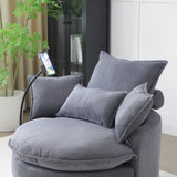 360&deg Swivel Accent Barrel Chair Modern Comfy Round Reading Sofa Swivel Chairs Circle Lounge Chair W1117P236582