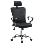 ZUN Black and Chrome Height Adjustable Office Chair with Casters B062P153801