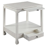 ZUN Antique White 2-Drawer Accent Table with Shelf B062P209115