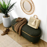 Storage Ottoman Bench, Upholstered End of Bed Ottoman Bench with and Seating, Large Blanket W487P179605