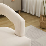 25.79" Wide Modern Barrel Open Back Upholstered Accent Chair with Weathered Solid Wood Legs Dining W3118P254208