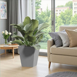 18" H Tall Metal Tapered Planter Large Outdoor & Indoor Garden Plant Pot with Drainage Hole and W3077P276880
