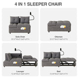 1 versatile foldable sofa bed in 3 lengths, modern sofa sofa sofa velvet pull-out bed, loveseat sofa W1825P246359