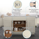 27"in W x 24"in D x 34.5"in H in Antique White Plywood Ready to Assemble Kitchen Base Cabinet T3210P296356