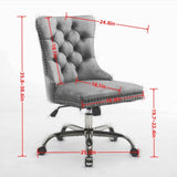 A&A Furniture Office Chair,Modern Velvet Upholstered Tufted Button Home Office Chair with Golden W1143P292468