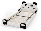 Twin Size Cute Panda-Shaped Kids Bed with Safety Soft Padded Edges, Solid Wood Toddler Bed Frame for W1413P384935