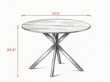 Small Round Dining Table 31.5", Industrial Kitchen Table for 2 with Cross Legs 69272126