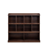 ZUN 10-shelf Bookcase,Walnut W331P236404