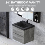 ZUN 24" Floating Bathroom Vanity with Sink, Modern Wall-Mounted Bathroom Storage Vanity Cabinet with W1573P155844